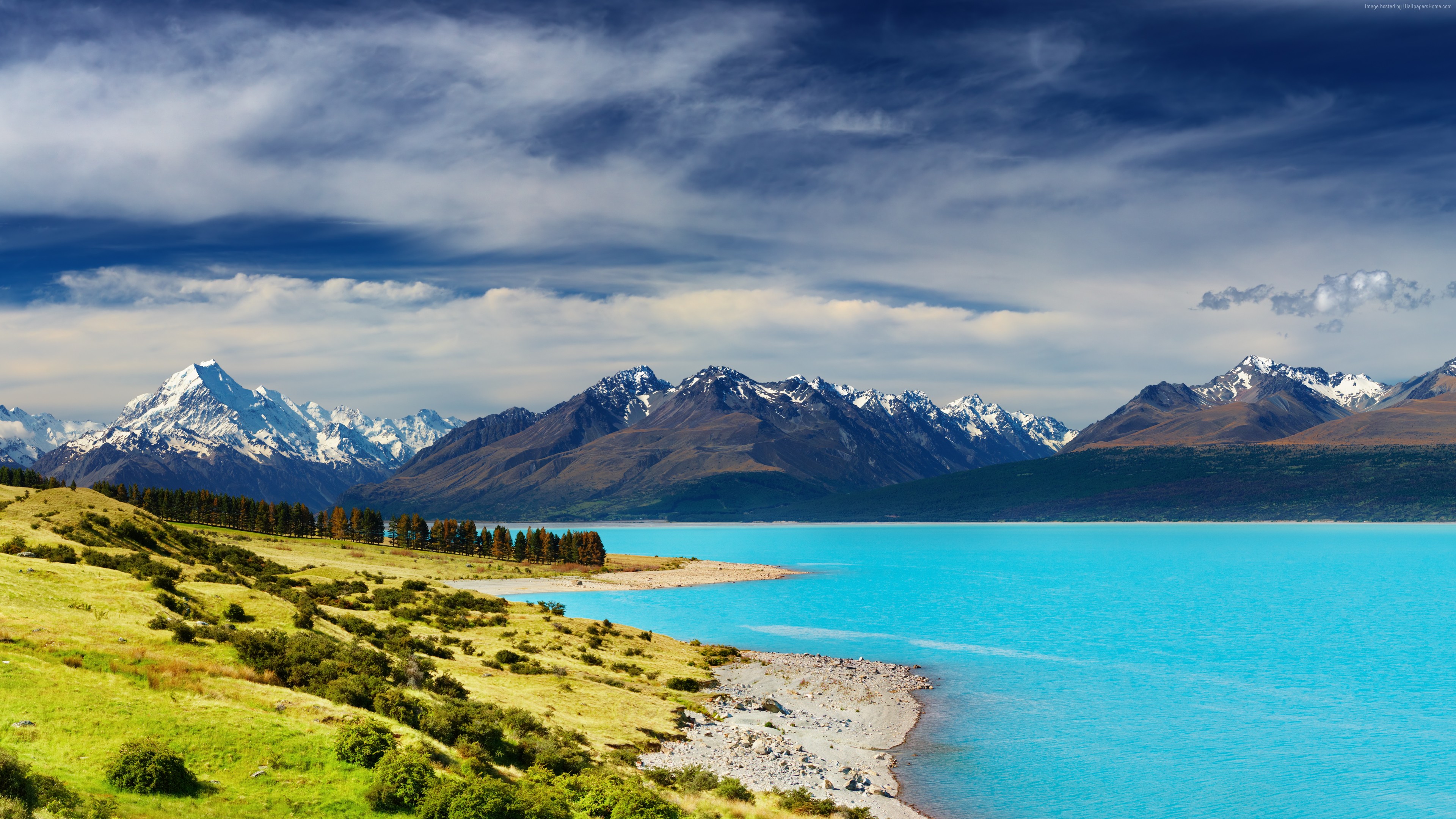 Wallpaper New Zealand, river, mountains, 5k, Travel